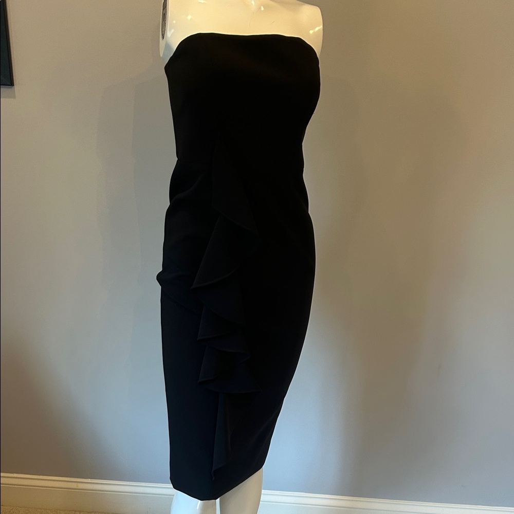 JAYGODFREY Black Strapless Midi Dress